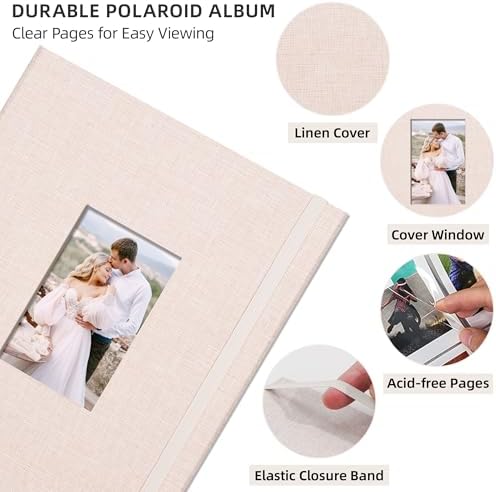 Vienrose Mini Polaroid Photo Album 208 Photos 2x3 Inch Beige 2 PACK - Image 3