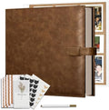 Vienrose 15"x13" Scrapbook Album Gift Set Faux Leather DarkBrown 100 Pages by Vienrose