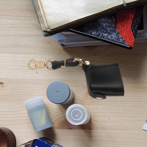 Luxshiny Small Camera Film Roll Bag with Keychain Portable Pu Leather Film Storage Case for Photographers Organizer Pouch - Image 6