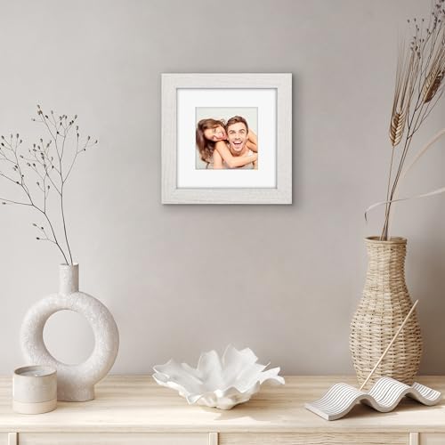 Americanflat 8x8 Picture Frame - Matted to 5x5 - Engineered Wood - White - Image 6