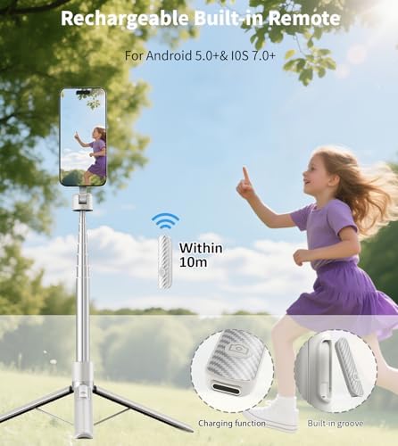 TONEOF 68" Magnetic Aluminum Phone Tripod Selfie Stick for iPhone & Android - Image 6