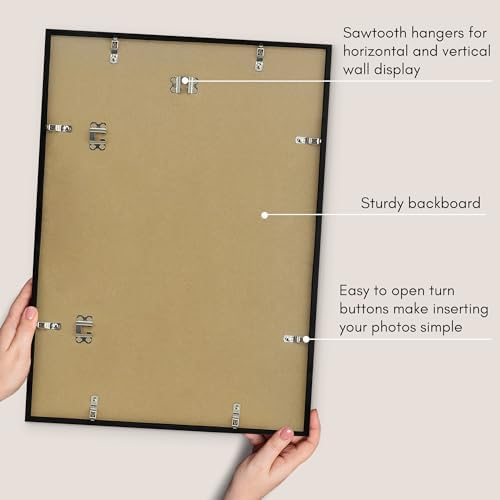 Americanflat 16x22 Poster Frame - Matted to 12x18 - Slim Molding - Black - Image 6