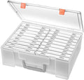Photo Storage Box 4x6, 18 Inner Extra Large Organizer Acid-Free Photo Keeper Storage Case, Plastic Craft Storage Box for Stickers Stamps Seeds (Clear, 18 Boxes) by Gbivbe