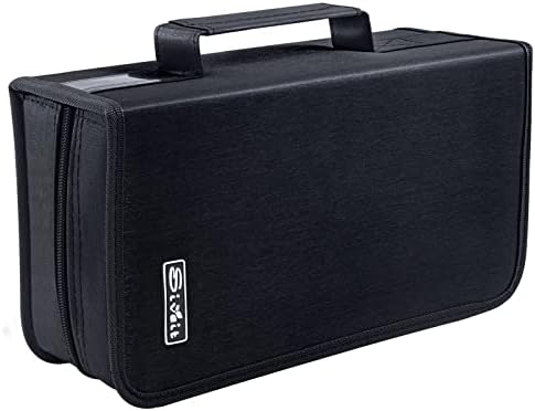 Siveit CD Case DVD Storage Holder, CD/DVD Case Wallet 128 Capacity DVD Cases Organizer CD Binder, Portable CD Wallet for Home Travel (Black binder, Black) by Siveit