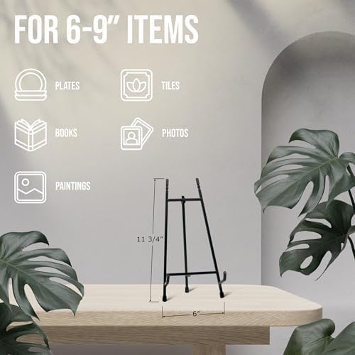 Red Co. 11” Tall Modern Metal Tripod Plate Stand and Art Holder Easel, Black - Image 5