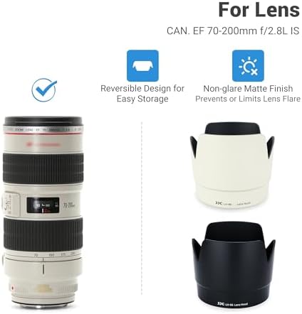 JJC LH-86 Professional Lens Hood Compatible with Canon EF 70-200mm F2.8L is USM Lens White, Replaces Canon ET-86,Not for Canon RF 70-200mm F2.8L is USM or not for EF 70-200mm F2.8L is II or III - Image 2