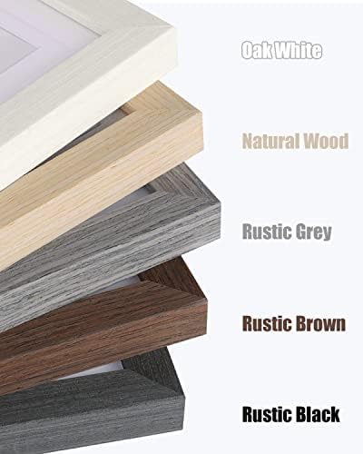 Egofine 5x7 Picture Frames Set of 4, Made of Solid Wood Covered by Plexiglass 3.5x5 and 4x6 with Mat or 5x7 without Mat, for Table Top Display and Wall Mounting Photo Frame Oak Wood - Image 7