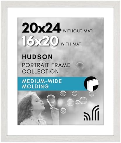 Americanflat 20x24 Poster Frame - Matted to 16x20 - White by Americanflat