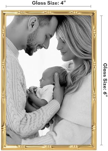Americanflat 4x6 Bamboo Picture Frame - Metal - Gold - Image 2