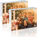 Egofine 6x8 Acrylic Frames 2 Pack, 20mm Thicker Frameless Clear Picture Frames, Double Sided Magnetic Picture Frames, Free Standing Desktop Display by Egofine