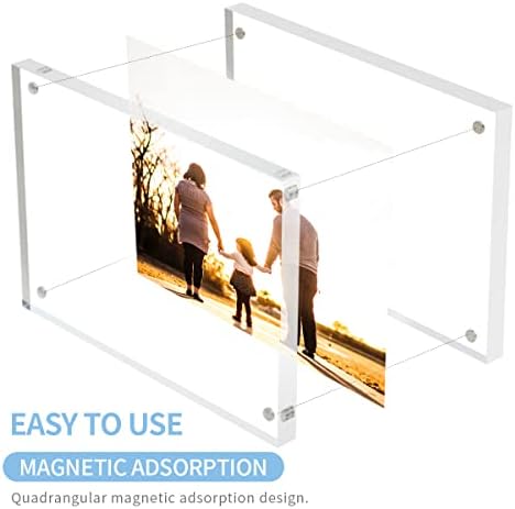 Sezanrpt Acrylic Picture Frame 6x8 Inches, High Transparent Magnetic Photo Frame, Double Sided Plexiglass Picture Frame 12mm + 12mm - Image 3