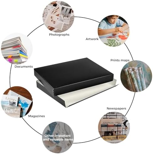 Lineco Museum Archival Storage Box, Drop Front, 9.75x12.75x1.5 in, Black - Image 6