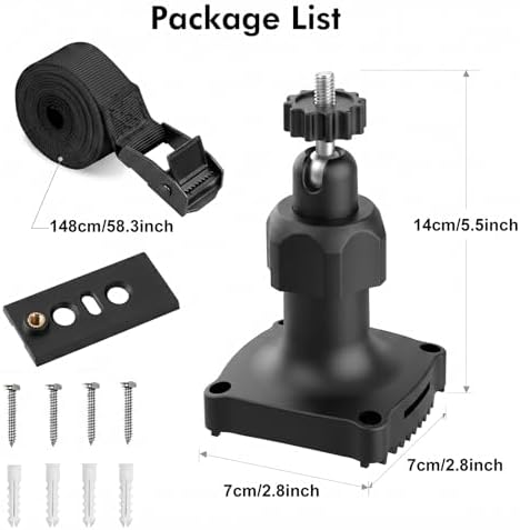 Adjustable Wall Mount Compatible with Ring Spotlight Cam Pro/Plus (Battery), Ring Stick Up Cam (Battery), Outdoor Security Camera Mount with Strap for Wall, Pole or Tree Installation, Black - Image 7