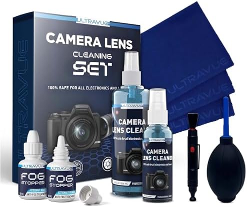 ULTRAVUE’s Ultimate Camera Lens Cleaning Kit –Camera Lens Cleaner, Lens Pen, Fog Stopper, and Microfiber Cloths - Camera Cleaning Kit - Lens Blower for DSLR & Digital Camera Accessories Camera Kit by UltraVue