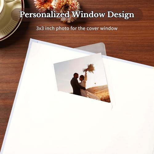 Pssoss 8x8 Inch DIY Scrapbook Album, Linen Hardcover, 40 Pages, White - Image 3