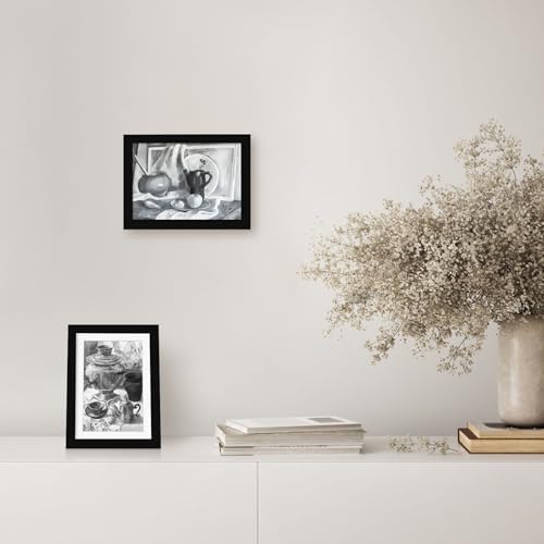 5x7 Picture Frame Set of 6, Display 4x6 with Mat or 5x7 Without Mat, Photo Frames for Wall Mounting or Table Top Display,Collage Wall Decor Gallery Wall Frame Set,Black - Image 4