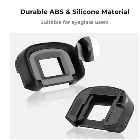 K&F Concept 2Pack Eyepiece Cover & Hot Shoe Cover Kit, Eyecup for Canon 5DM4 5DM3 5DS R 5DS 7D 7DM2 1DX 1DXM2 1DXM3 1DSM3 1DM4 1DM3 Camera Viewfinder, Viewfinder Protector Replace for Canon EG Eyecup - Image 2