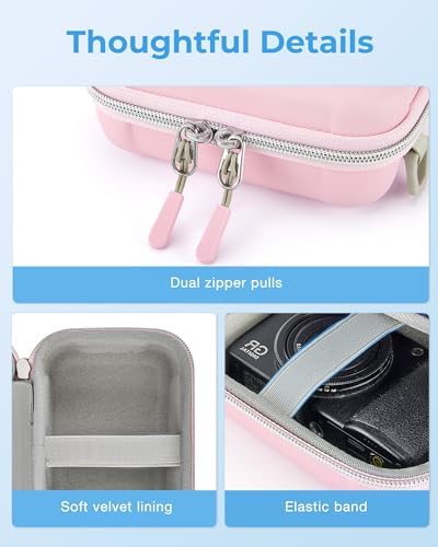 BAGSMART Digital Camera Case, Small Camera Bag with 2 Carrying Ways, Pink - Image 6