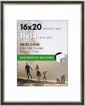 Americanflat 16x20 Vintage Picture Frame - Matted to 11x14 - Black & Gold by Americanflat