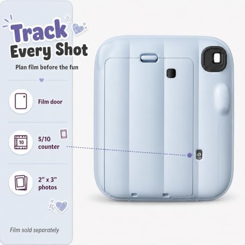 Fujifilm Instax Mini 13 Instant Camera Frost Blue + MiniMate Accessory Bundle with Custom Case + Fuji Instax Film Value Pack (40 Sheets) & Photo Album - Image 3