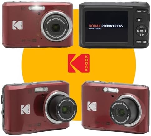 Kodak PIXPRO FZ45 Digital Camera + 32GB Memory Card + Point and Shoot Camera Case + Extendable Monopod + Lens Cleaning Pen + LCD Screen Protectors + Table Top Tripod Ultimate Bundle (Red) - Image 3