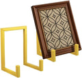 2 Pcs Large Plate Stands for Display Metal Frame Holder, Gold, 10 Inch by Sweetude