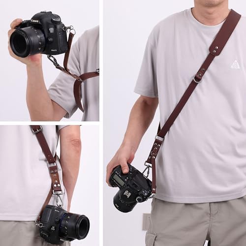 Padwa Lifestyle Dark Brown Single Camera Harness Strap for One Camera - Professional Single Full Grain Leather Cowhide Camera Harness,Quick Release Gear DSLR Camera Straps for Photographers - Image 5
