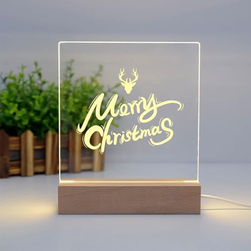 6" Warm Light Wood LED Light Base with Acrylic Sheet for Home Decor Art - Image 5