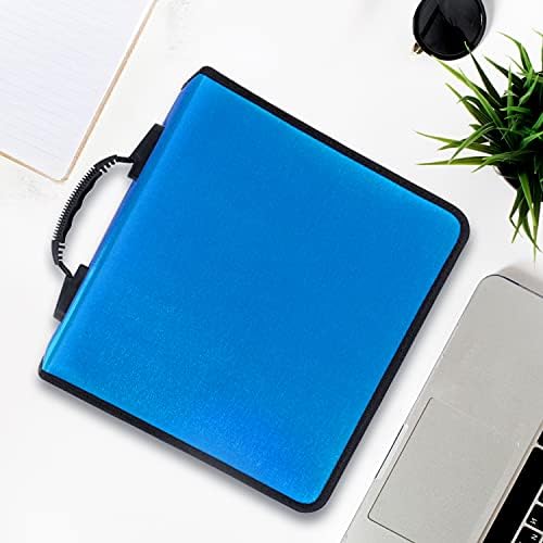 Siveit CD/DVD Case Binder, 400 Capacity CD/DVD Disc Case Booklet Album Box (Black Binder, Blue) - Image 5