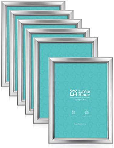 LaVie Home 5x7 Picture Frames (6 Pack, Silver) Simple Designed Photo Frame with High Definition Glass for Wall Mount & Table Top Display, Set of 6 Classic Collection by LaVieHome