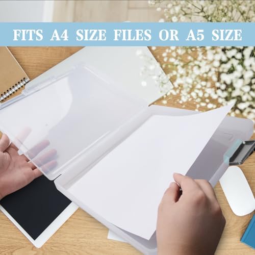12 Pcs Clear Paper Storage Box, Grey, 12.4 x 9.84 x 1.18 Inches - Image 4