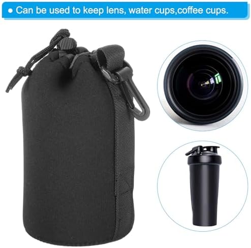 PATIKIL 4 Pcs 3.7" ID x 7.1" H Neoprene Lens Pouch Bag for DSLR Camera Lens, Black - Image 6