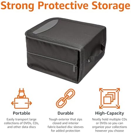 Amazon Basics Polyester CD/DVD Portable Storage Binder,400-capacity,Black,(Pack of 3) - Image 4