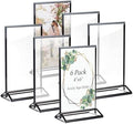 4x6 Picture Frames Acrylic Sign Holder 6 Pack Menu Stands, Double-sided Picture Stands for Wedding Table Numbers Holders, Table Top Display Wedding Sign Stand Vertical Flyer Holder, Black by Pansyling
