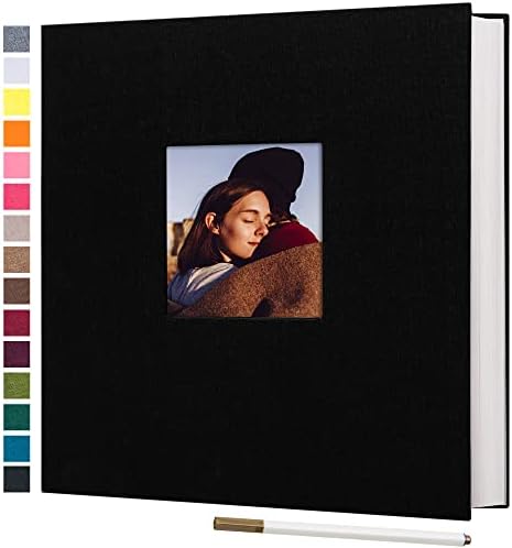 potricher Self Adhesive Photo Album 80 Pages, Linen cover, Black by potricher