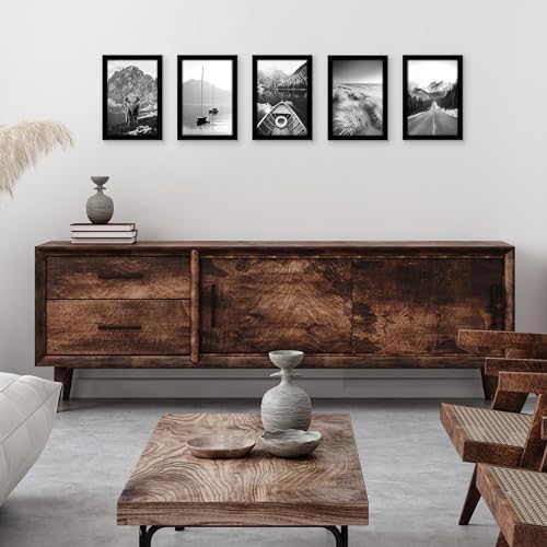 Americanflat 8x12 Picture Frame 5-Pack - Slim Molding - Black - Image 5