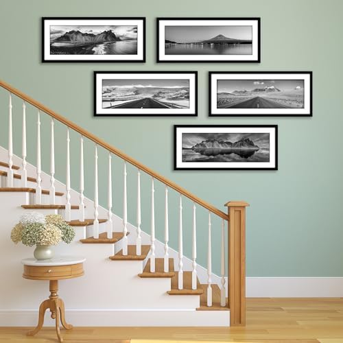 Americanflat 11x27 Picture Frame 5-Pack - Matted to 8x24 - Black - Image 5