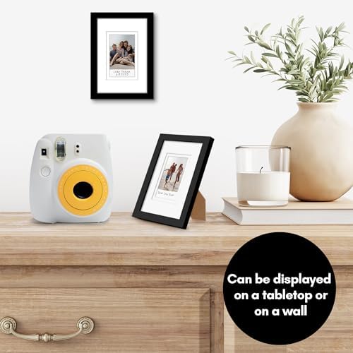 Americanflat 4x6 Picture Frame - Set of 2 - Use as 2x3 Frame with Mat for Instant-Print Photos - Black Mini Picture Frames for Tabletop and Wall Display with Shatter-Resistant Glass - Image 5
