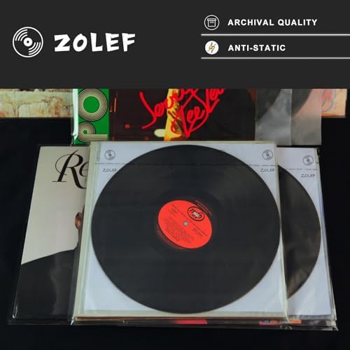 12" Vinyl Record Sleeves Inner 50 Pack, Thicker 3-Ply Anti Static Archival LP Master Style Inner Sleeve with Rice Paper for 33 RPM Records Protection - Image 2