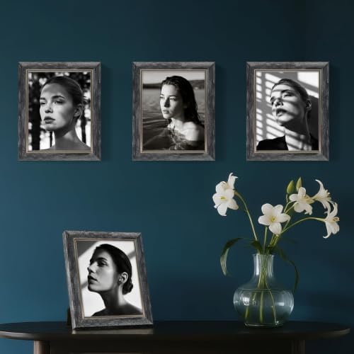 XUANLUO 8x10 Picture Frames Set of 4,Rustic Retro Photo Frame(Grey) - Image 5