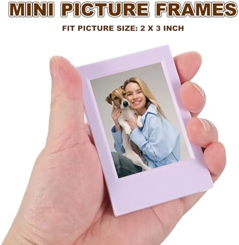 uxcell 8pcs Mini Picture Frames, 2.4 x 3.6 Inch Rectangular Film Photo Frame, Small Instant Film Photo Frame Holder for Tabletop Picture Display, Purple - Image 3