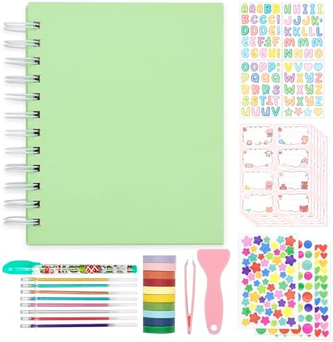 Scrapbook Self Adhesive Photo Album 25 Pages Hard Cover DIY Photo Album for Instant Camera Print Paper with DIY Accessories (Mint) by Hearoo