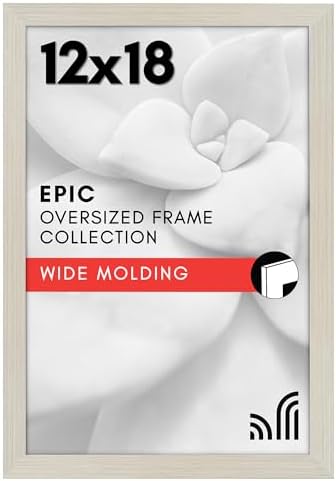 Americanflat 12x18 Poster Frame - Engineered Wood with Polished Plexiglass - Wide Picture Frame for Vertical or Horizontal Wall Display - Epic Collection - Light Wood by Americanflat