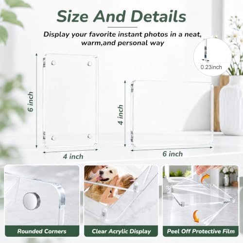 12 Pack Magnetic Photo Frames for Refrigerator 4x6" Magnetic Picture Frame - Image 3