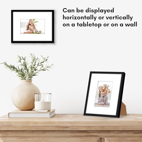 Americanflat 6x8 Picture Frame - Matted to 3x5 - Slim Molding - Black - Image 6