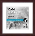 Americanflat 16x16 Picture Frame - Matted to 12x12 - Mahogany by Americanflat