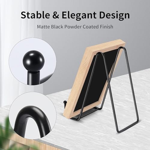 Kruodop 8 Inch Plate Stands for Display, 5 Pack Plate Holder Display Stand, Black Metal Frame Easel Holder Stand for Pictures,Book, Photo, Decorative Plate, Black - Image 4