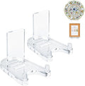 2 Pack Acrylic Easel Display，Plate Stands for Display，Adjustable Clear Display Holder for 8" to 12" Platter, Book, Card, Frame, Picture, Artwork, Plaque by Unknown