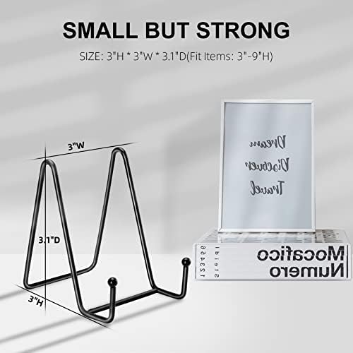 Kruodop 5 Pack Plate Stands for Display, 3 Inch Plate Holder Display Stand, Metal Frame Holder Stands for Book, Pictures, Photo Easel, Tabletop Art - Image 2
