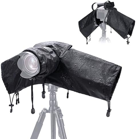 JJC Camera Rain Cover for Camera with Lens Below 9.1”, Nylon Material by JJC